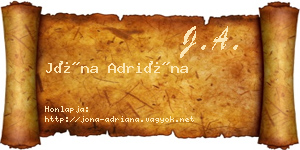 Jóna Adriána névjegykártya